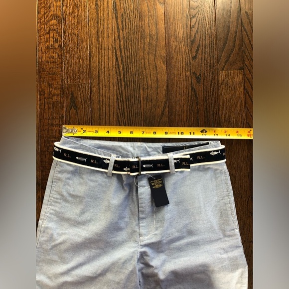 Polo Ralph Lauren Boys 16Y Blue Khaki 4-Pocket Pants w/R.L. Fish/Shark Belt -NWT - Picture 6 of 12